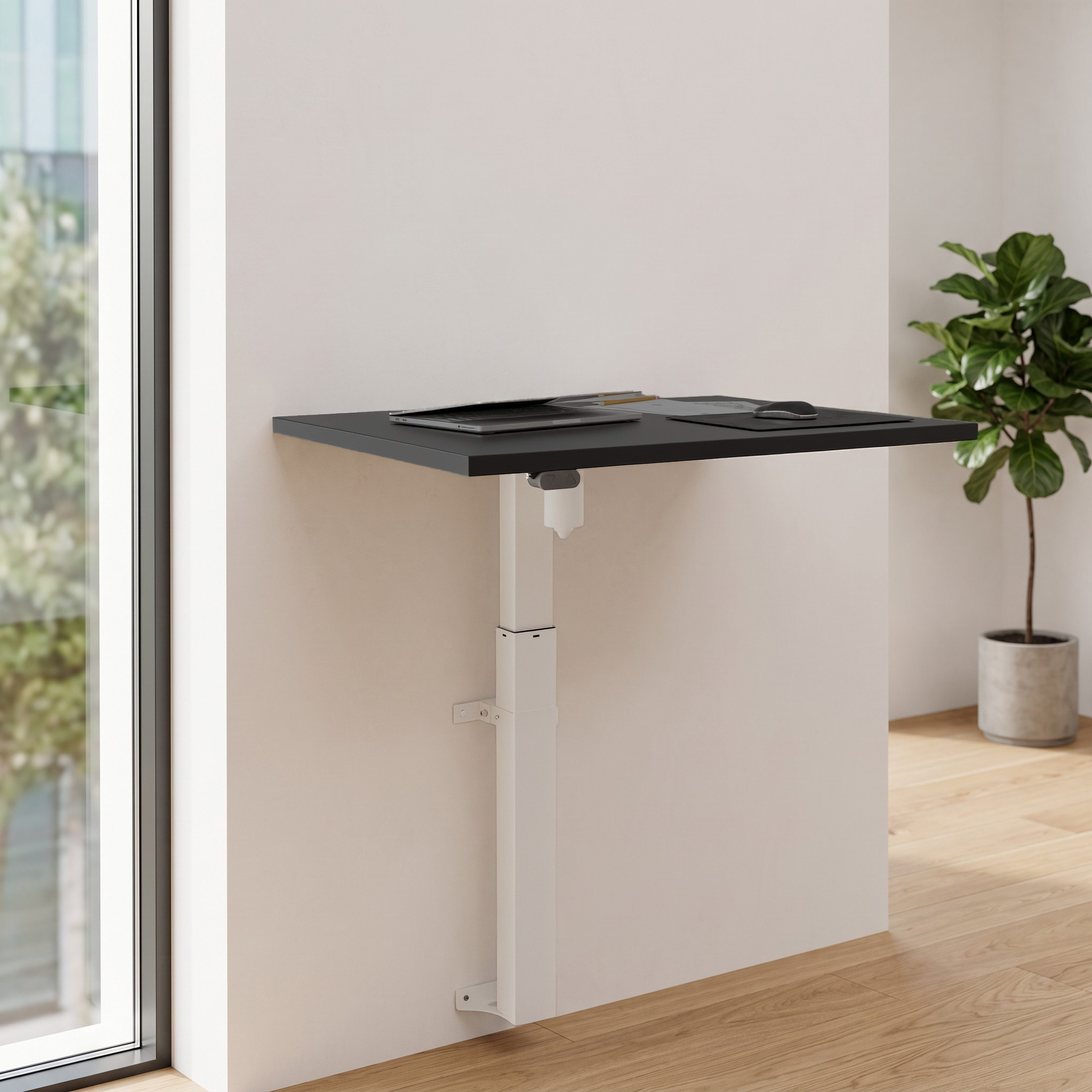 Ergonomic desk | 80x60 cm | Black  with white frame
