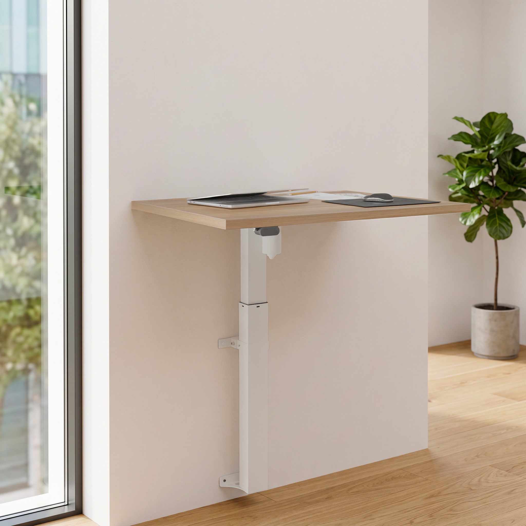 Ergonomic desk | 80x60 cm | Walnut with white frame