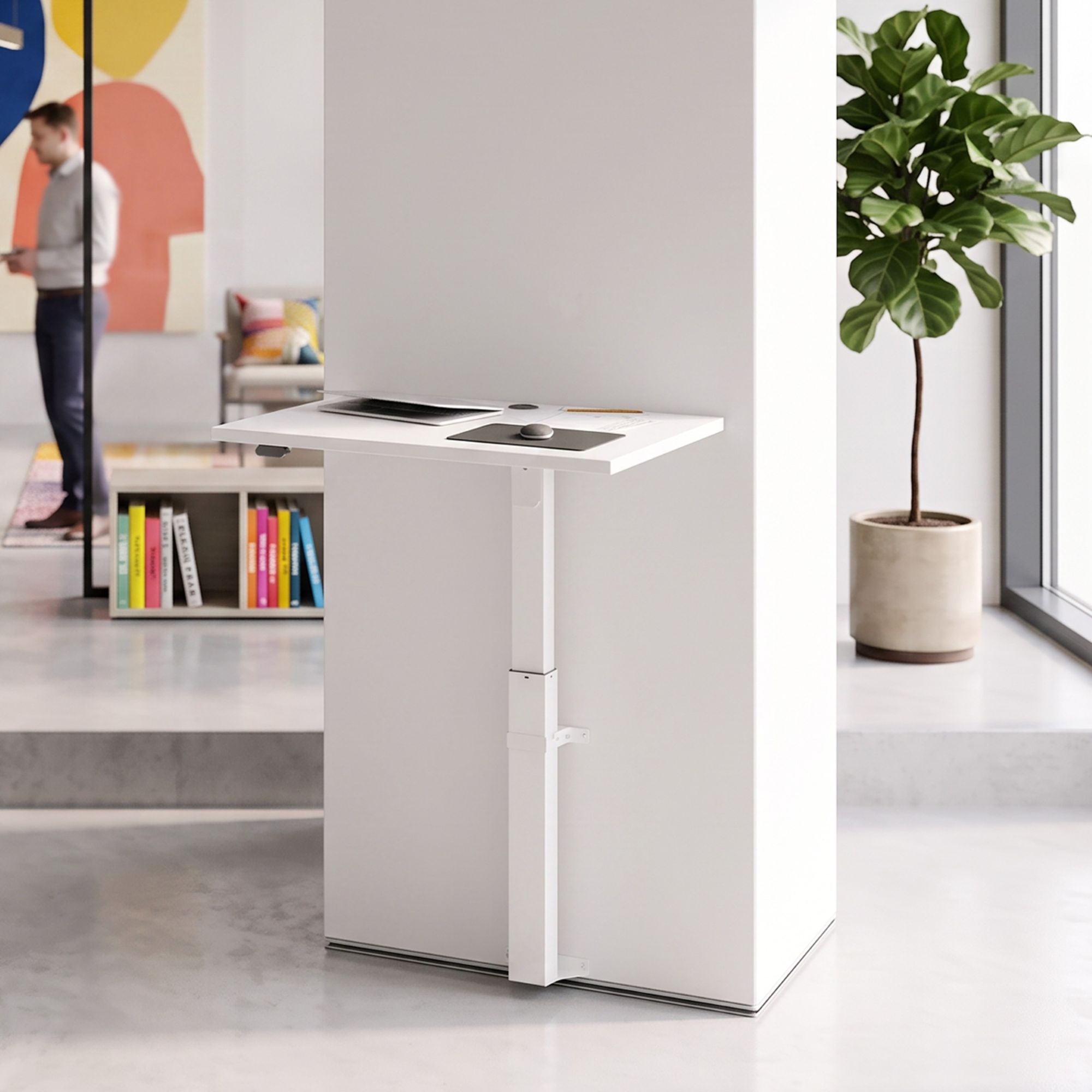 Ergonomic desk | 80x60 cm | White with white frame
