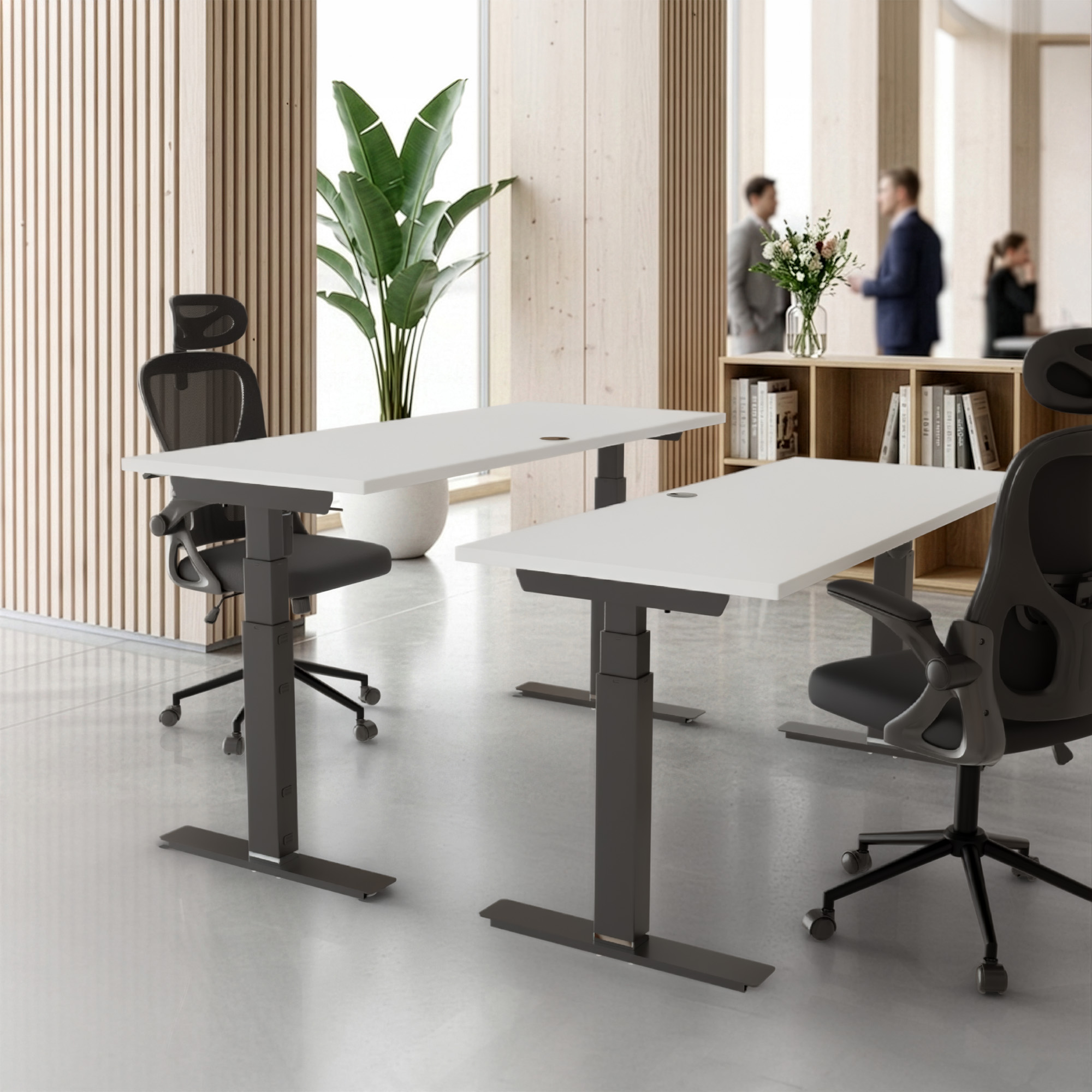 Ergonomic desk | 80x60 cm | White with black frame