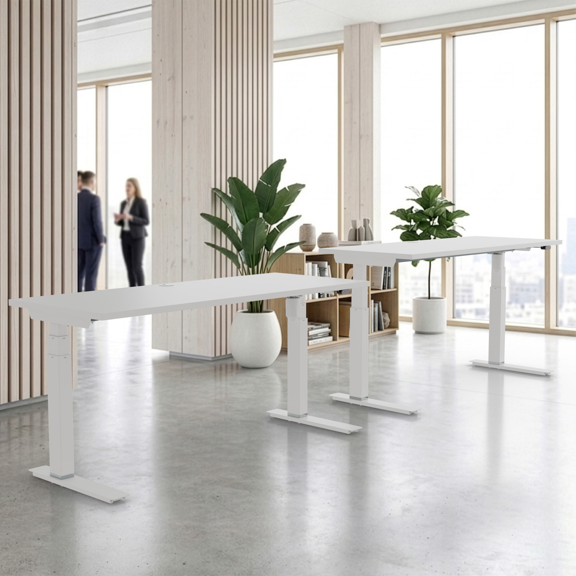Ergonomic desk | 120x60 cm | White with white frame