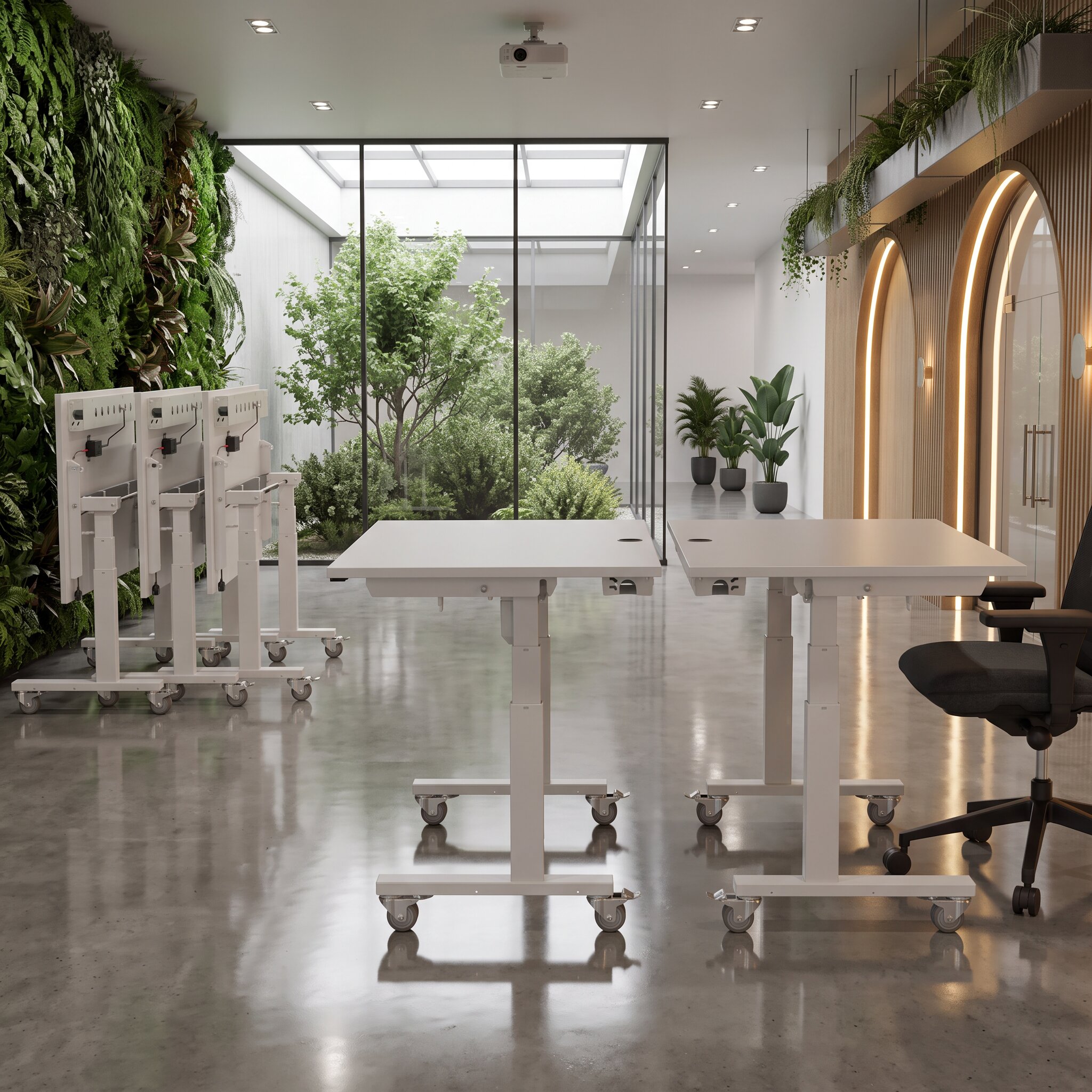 Ergonomic desk | 120x80 cm | White with white frame