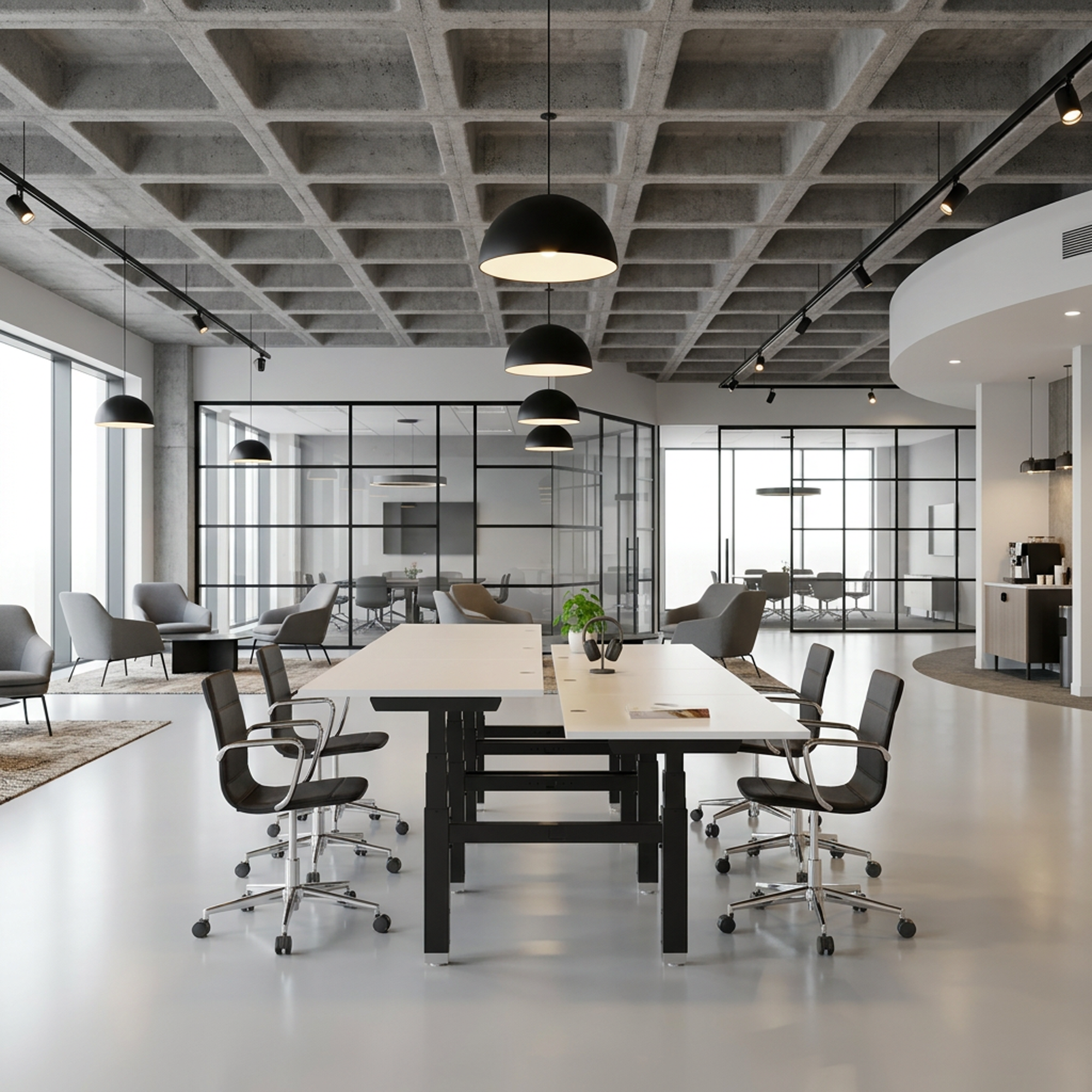 Ergonomic desk | 120x80 cm | White with black frame