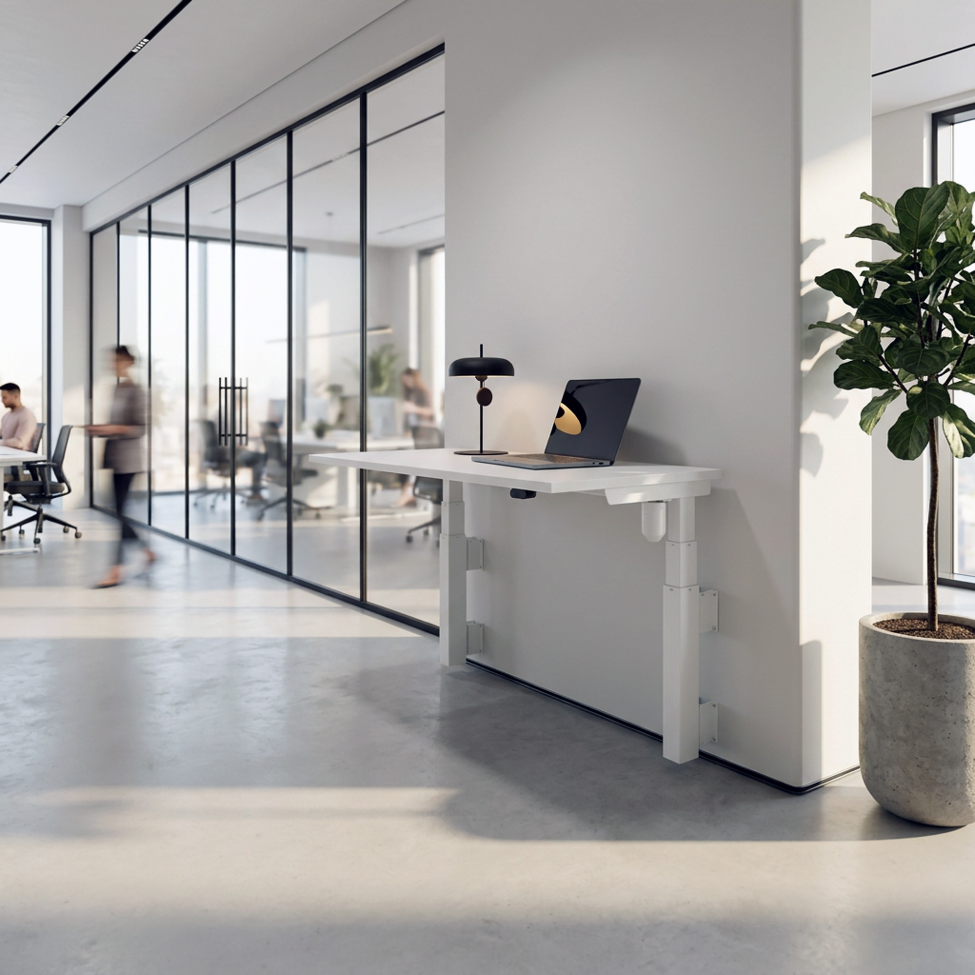 Ergonomic desk | 100x60 cm | White with white frame
